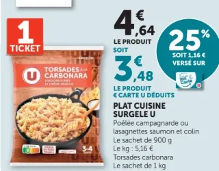Plat cuisine surgelé U