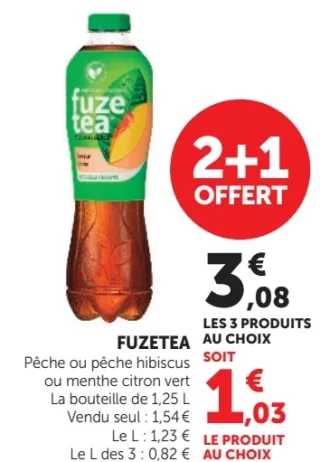 FUZETEA Pêche ou pêche hibiscus ou menthe citron vert