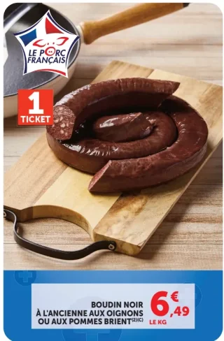 Boudin noir à l'ancienne aux oignons ou aux pommes Brient