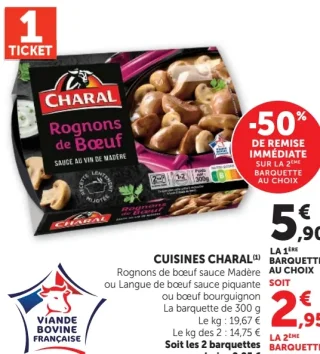 Rognons de bœuf sauce Madère Cuisines Charal