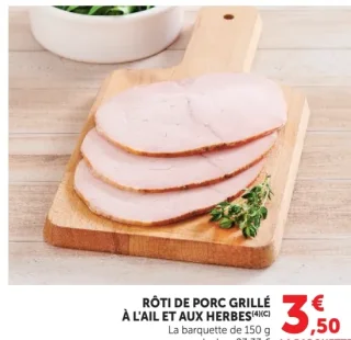 Rôti de porc grillé à l'ail et aux herbes
