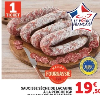 Saucisse sèche de Lacaune à la perche IGP Maison Fourgassié