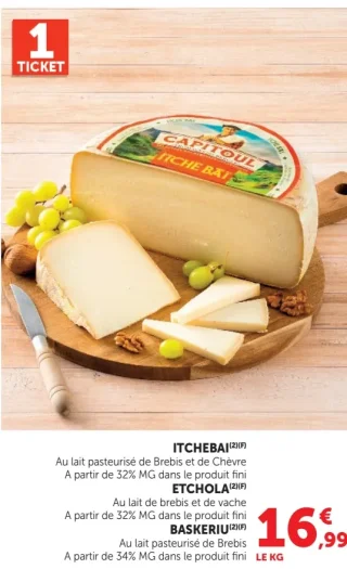 Itchebai / Etchola / Baskeriu Fromage de brebis et chèvre