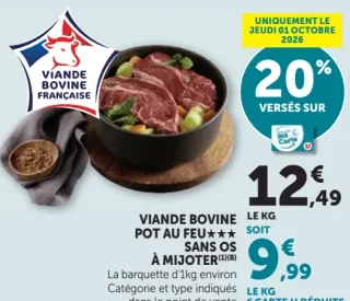 Viande Bovine Pot au Feu*** sans os à Mijoter