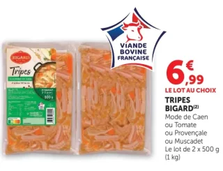 Tripes Mode de Caen, Tomate, Provençale ou Muscadet Bigard