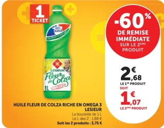 Huile Fleur de Colza Riche en Omega 3 Lesieur