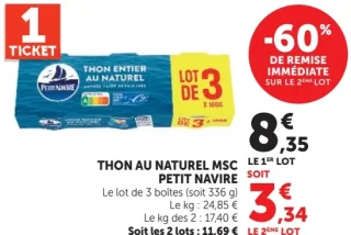 THON AU NATUREL MSC PETIT NAVIRE LOT DE 3
