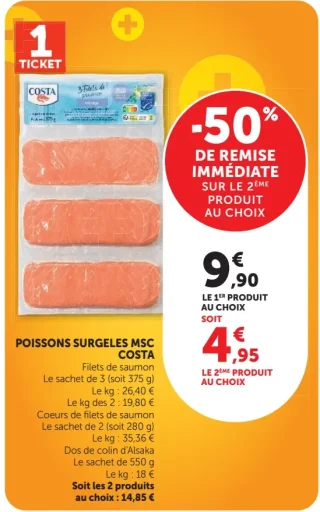 Poissons surgelés MSC Costa