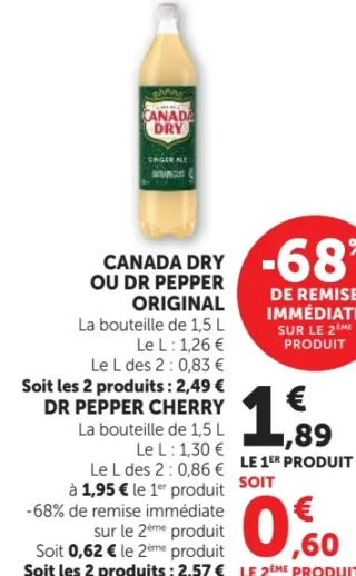 CANADA DRY OU DR PEPPER ORIGINAL / DR PEPPER CHERRY
