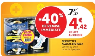 Serviettes Always Big Pack