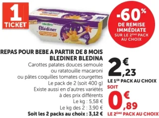 Repas pour bebe Blediner Bledina