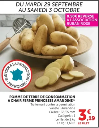Pomme de terre de conservation a chair ferme Princesse Amandine