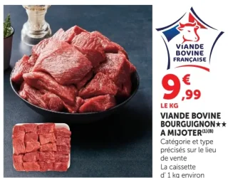 Viande bovine Bourguignon** à mijoter