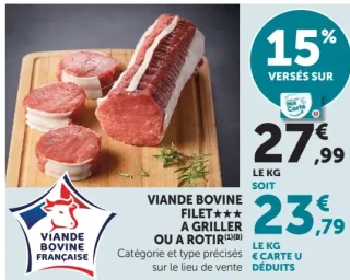 Viande bovine filet*** à griller ou à rôtir