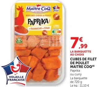 Cubes de filet de poulet Maître Coq