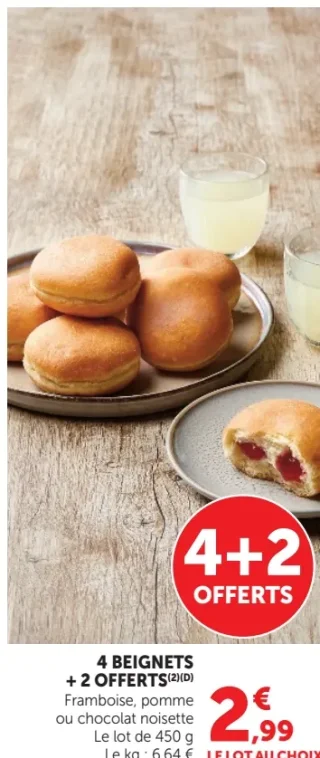 4 Beignets + 2 offerts