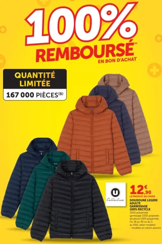 U Collection Doudoune légère adulte