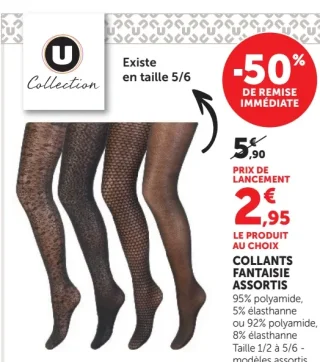 U Collection Collants Fantaisie Assortis