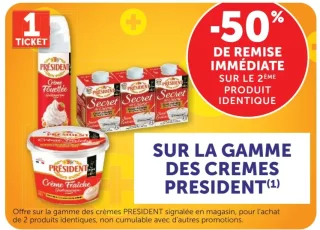 La gamme des crèmes Président
