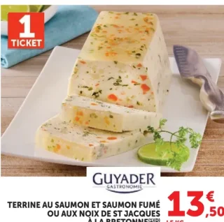 Terrine au saumon et saumon fumé ou aux noix de St Jacques à la bretonne Guyader Gastronomie