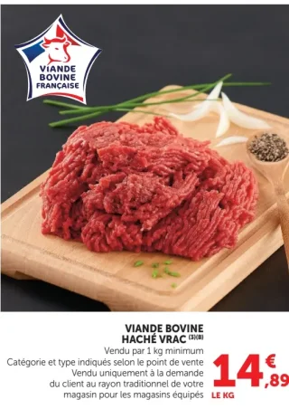 Viande bovine haché vrac
