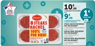 Steak hache pur boeuf Bigard 20% MG