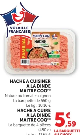 Maître CoQ Haché à cuisiner ou à cuire à la dinde