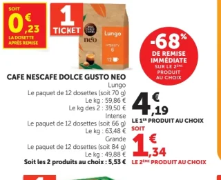 Café Lungo, Intense ou Grande Nescafé Dolce Gusto Neo