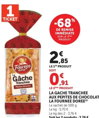 La Gâche Tranchée Pépites Chocolat La Fournée Dorée