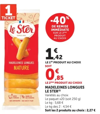 Madeleines Longues Nature Le Ster