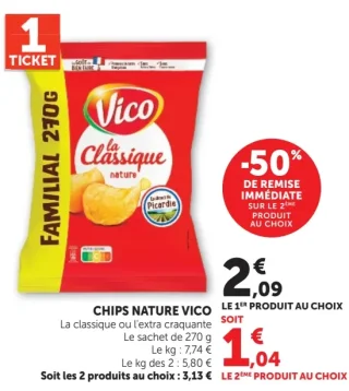 Chips Nature Vico La classique ou l'extra craquante