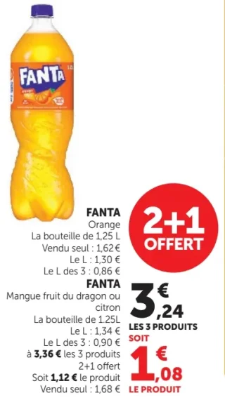 Fanta Orange, Mangue fruit du dragon ou citron