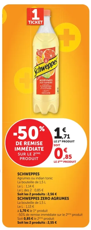 Schweppes Agrumes, Indian Tonic ou Zero Agrumes