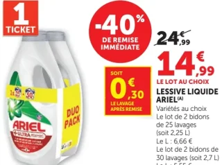 Lessive liquide Ariel Duo Pack