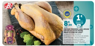 Pintade fermière Label Rouge IGP volailles du Maine prête à cuire Loué
