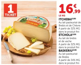 Fromage de Brebis et Chèvre Itchebai / Etchola / Baskeriu Capitoul
