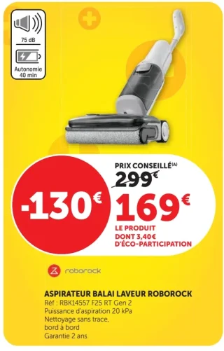 Aspirateur balai laveur Roborock F25 RT Gen 2