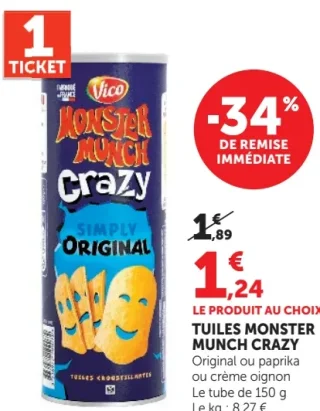 Tuiles Monster Munch Crazy Simply Original