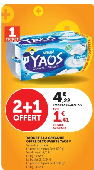 Yaourt à la Grecque Offre Découverte Yaos