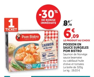 Poisson en sauce surgelés Pom Bistro Saumon de Norvège
