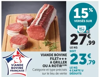 VIANDE BOVINE FILET★★★ À GRILLER OU À ROTIR