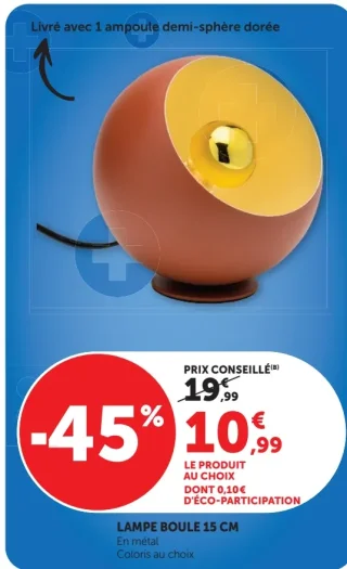 Lampe boule 15 cm