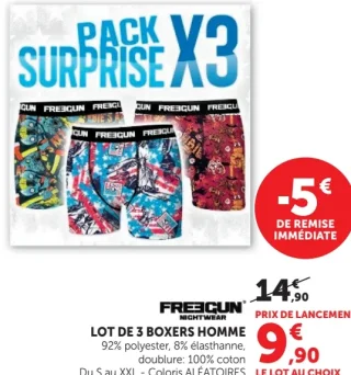 Lot de 3 boxers homme Freegun Nightwear