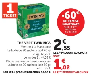 THE VERT TWININGS Menthe à la Marocaine