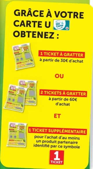 Jeu Les 20 Jours Plus - Tickets à gratter grâce à la Carte U
