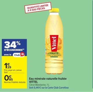Eau minérale naturelle fruitée VITTEL