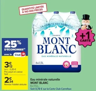 Eau minérale naturelle MONT BLANC