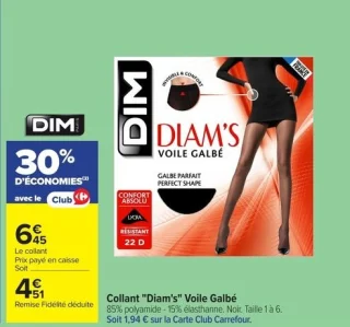 Collant "Diam's" Voile Galbé Dim