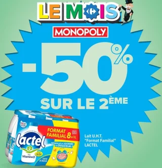 Lait U.H.T. Demi-Écrémé Format Familial Lactel
