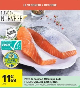 Pavé de saumon Atlantique ASC FILIÈRE QUALITÉ CARREFOUR